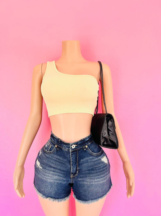 One Shoulder Crop Top